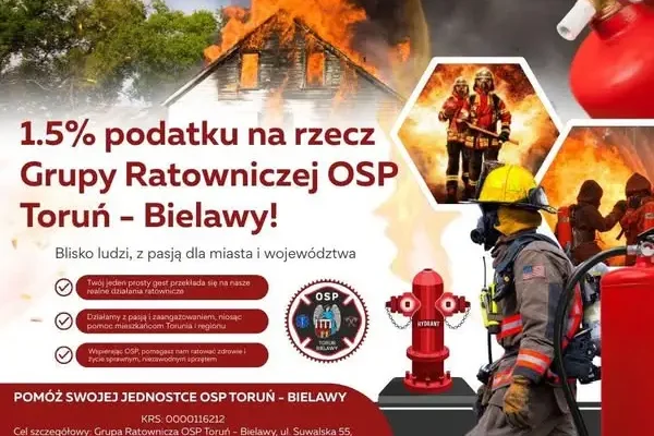 Przekaż 1,5% podatku i wspieraj OSP Toruń – Bielawy