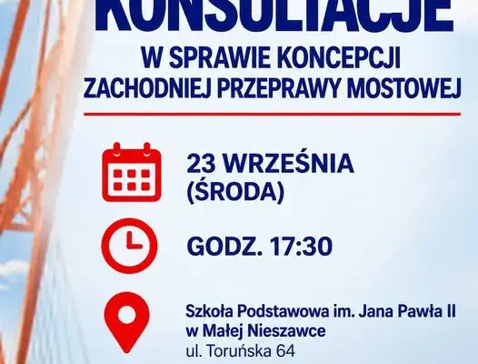 Konsultacje społeczne w sprawie Zachodniej Przeprawy Mostowej – spotkanie już dziś