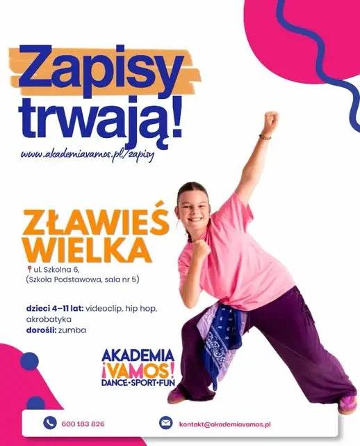 Zławieś Wielka: ruszają zapisy na zajęcia taneczne i akrobatyczne dla dzieci i dorosłych
