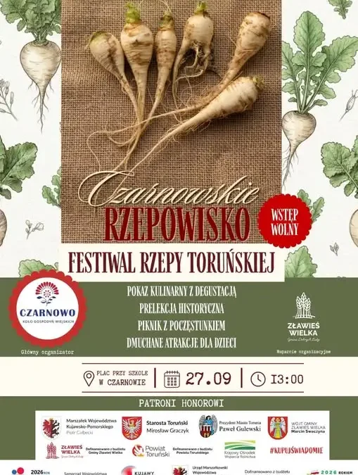 Festiwal Rzepy Toruńskiej w Czarnowie – kulinarna podróż w przeszłość już 27 września