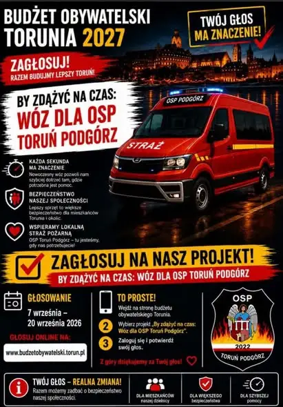 Toruń: głosuj na bezpieczeństwo – WOPR i OSP Podgórz w Budżecie Obywatelskim