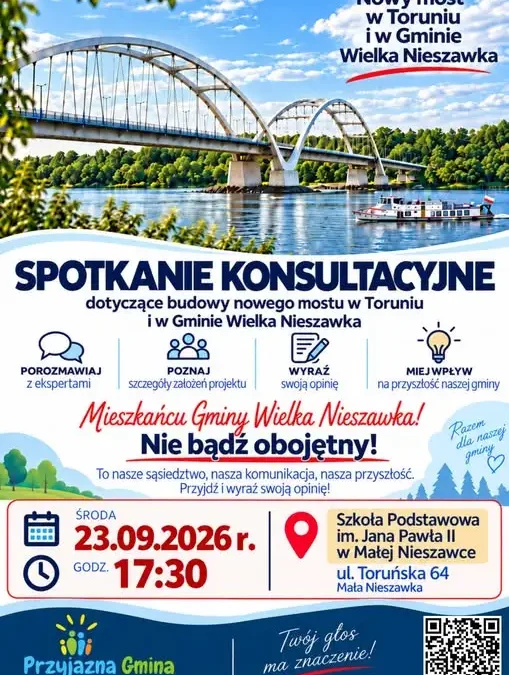 Konsultacje społeczne w sprawie nowego mostu w Toruniu i Gminie Wielka Nieszawka