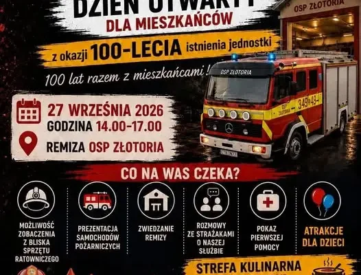 100 lat OSP Złotoria. Strażacy zapraszają mieszkańców na dzień otwarty