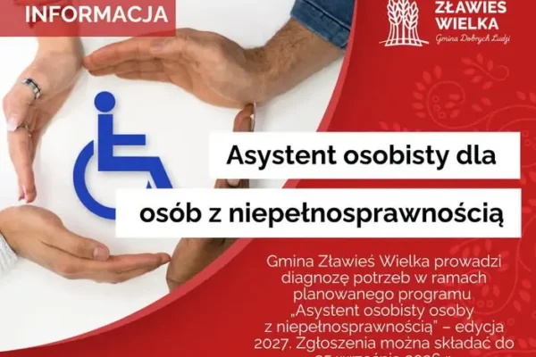 Gmina Zławieś Wielka pyta mieszkańców o potrzeby asystencji osobistej na 2027 rok