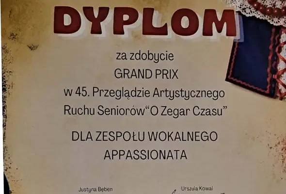 Grand Prix „Złoty Zegar” dla Appassionaty z Gminy Wielka Nieszawka