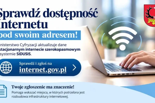 Gmina Czernikowo: sprawdź dostępność Internetu w SIDUSIS i zgłoś nieprawidłowości