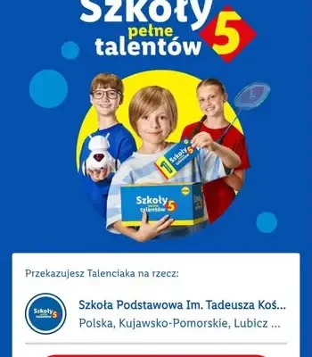 Szkoła w Lubicz Górnym zbiera Talenciaki – akcja trwa do końca października