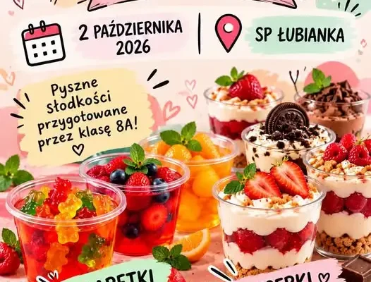 Kiermasz słodkości w Szkole Podstawowej w Lubiance – klasa 8A zbiera na bal ósmoklasisty