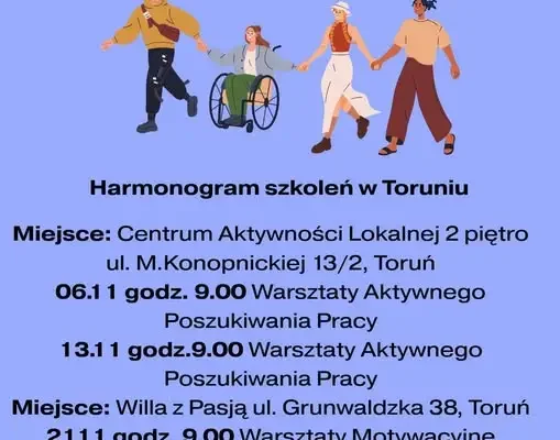 „Zawodowy Start” – bezpłatne warsztaty i wsparcie pracy dla osób z niepełnosprawnościami z powiatu toruńskiego