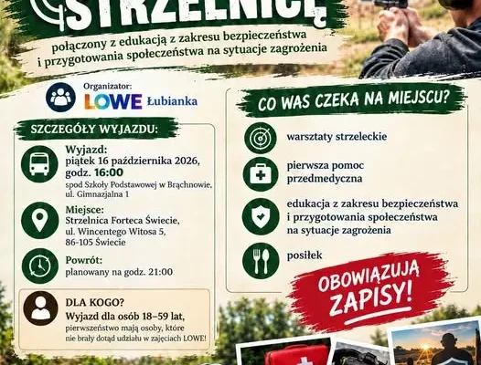 Bezpłatny wyjazd na strzelnicę Forteca Świecie – zapisy trwają
