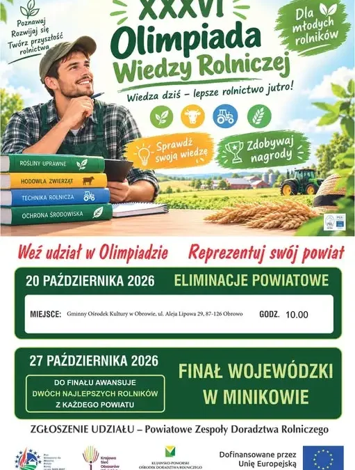 XXXVI Olimpiada Wiedzy Rolniczej – gmina Lubicz zaprasza młodych rolników do udziału