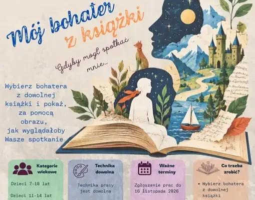 Powiatowy Konkurs Plastyczny „Mój bohater z książki” – zaproszenie dla osób z niepełnosprawnościami