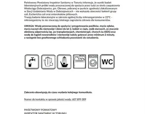 Woda z wodociągu Dobrzejewice warunkowo przydatna do spożycia. Sanepid wydał komunikat