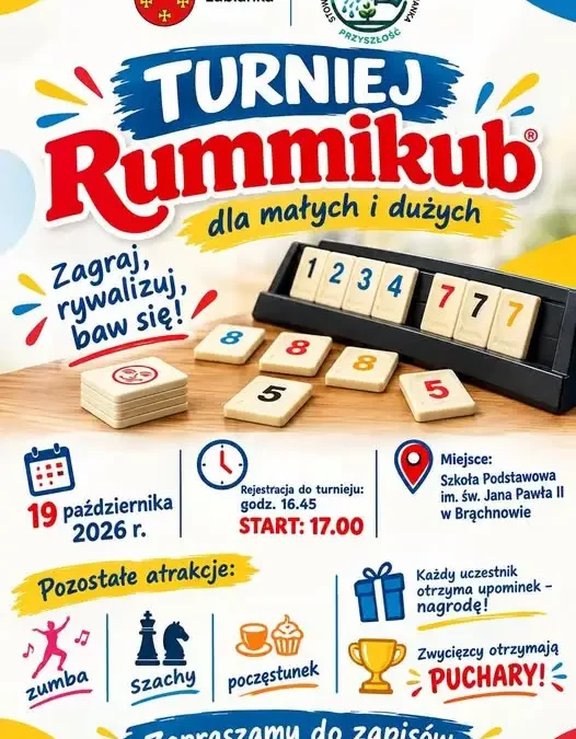 Turniej Rummikub w Gminie Łubianka – zaproszenie dla mieszkańców