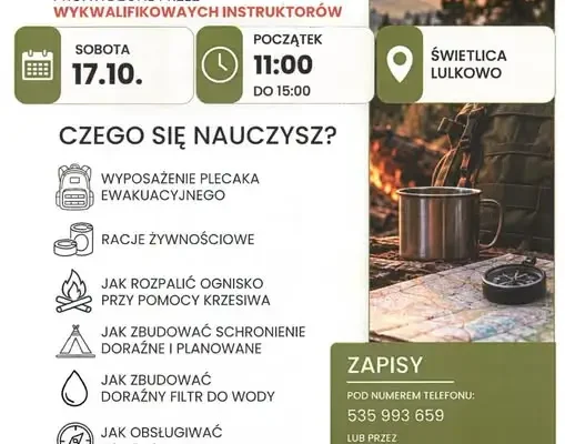 Bezpłatne szkolenie survivalowe w Lulkowie – naucz się przetrwać w trudnych warunkach