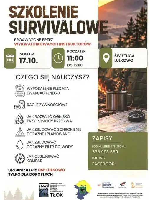 Bezpłatne szkolenie survivalowe w Lulkowie – naucz się przetrwać w trudnych warunkach