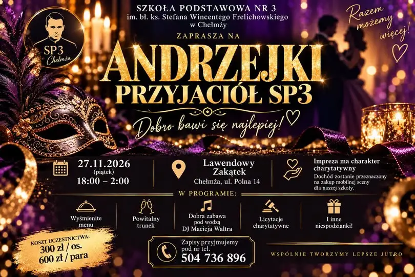 Andrzejki w Szkole Podstawowej nr 3 w Chełmży – zaproszenie na wyjątkową zabawę
