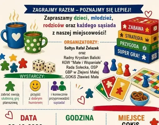 Wieczór planszówek w Złejwsi Małej – integracja przy grach
