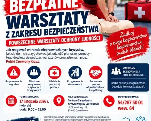 Czernikowo: bezpłatne warsztaty z ochrony ludności – zapisy trwają