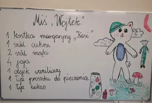 Uczniowie klasy 3b upiekli ciastka na cześć niedźwiedzia Wojtka