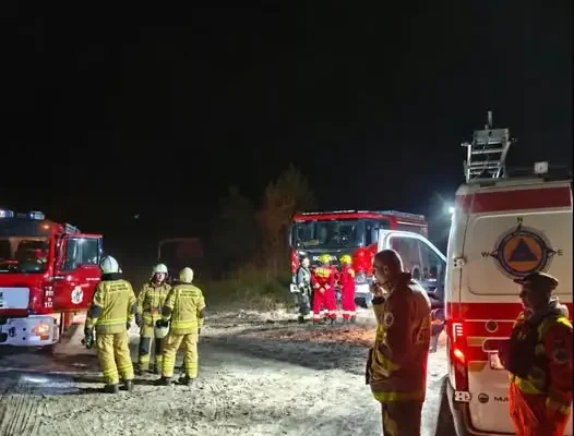 Zaginiona starsza kobieta odnaleziona. Strażacy z psem ratowniczym w akcji poszukiwawczej