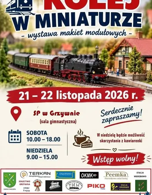 Kolej w miniaturze zawita do Grzywny – II edycja wystawy makiet