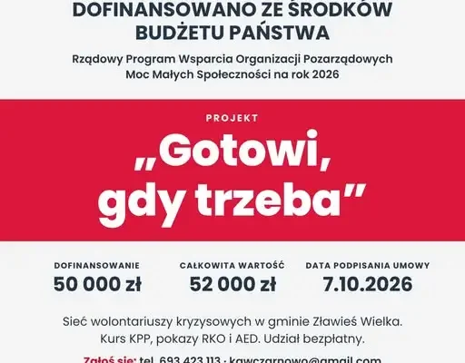 Gmina szuka wolontariuszy do projektu „Gotowi, gdy trzeba” – rusza nabór