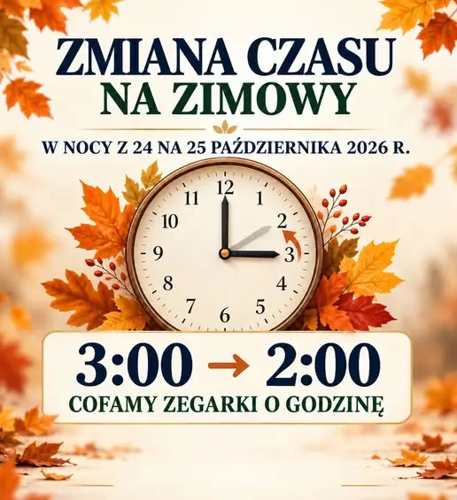 Zmiana czasu na zimowy – cofamy zegarki o godzinę