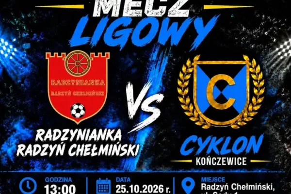 Cyklon Kończewice zagra w Radzyniu Chełmińskim – zaproszenie dla kibiców