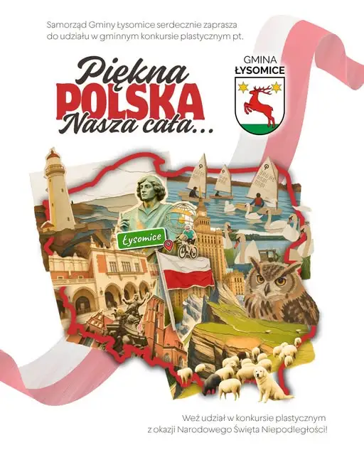 Gmina Łysomice zaprasza dzieci do konkursu plastycznego „Piękna Nasza Polska Cała”