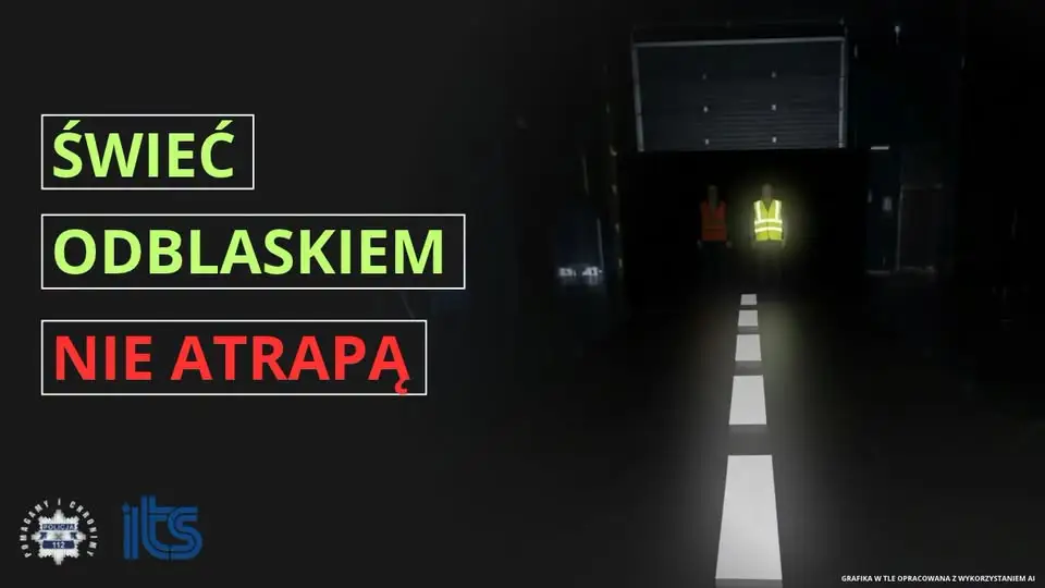 Policja w Toruniu przypomina: noś prawdziwe odblaski, nie atrapy